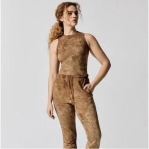 Cotton Citizen The Brisbane Tank Bodysuit Brown Tie-Dye XS
